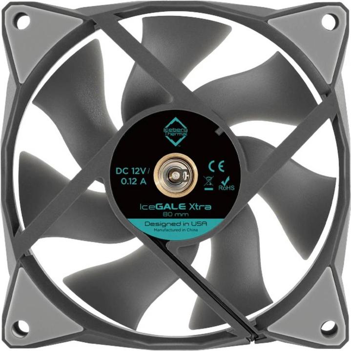 Produktbild Iceberg Thermal IceGALE Xtra Computergehäuse Ventilator 8 cm Grau 1 Stück(e) (80 mm, 1 x)