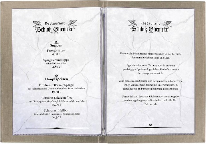 Actual product image Sigel Menu Folder with elastic binding..., blind debossing: MENU, with 2 double transparent pockets for 8 (A4, 10 x)