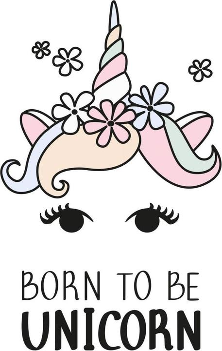 Produktbild Trenddeko Einhornkopf Born to be Unicorn (70 x 110 cm)