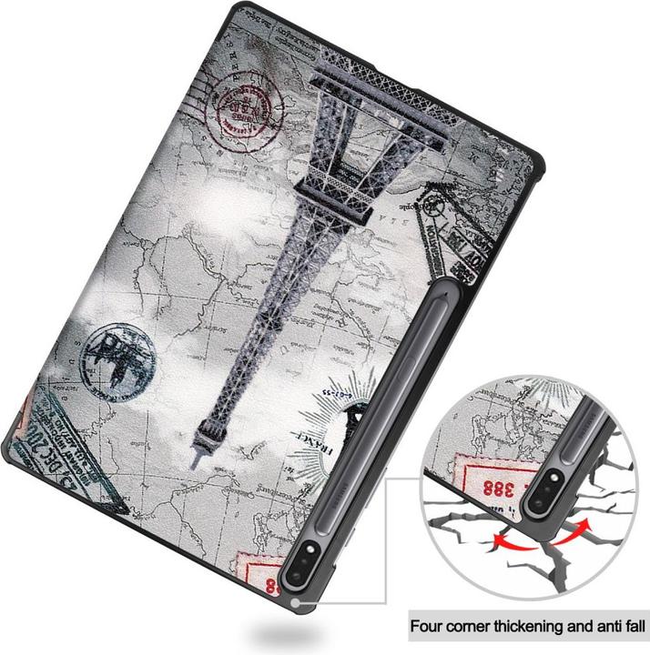 Actual product image Cover-Discount Galaxy Tab S7+ (12.4) - Tri-fold Smart Case Paris (Galaxy Tab S7 FE)