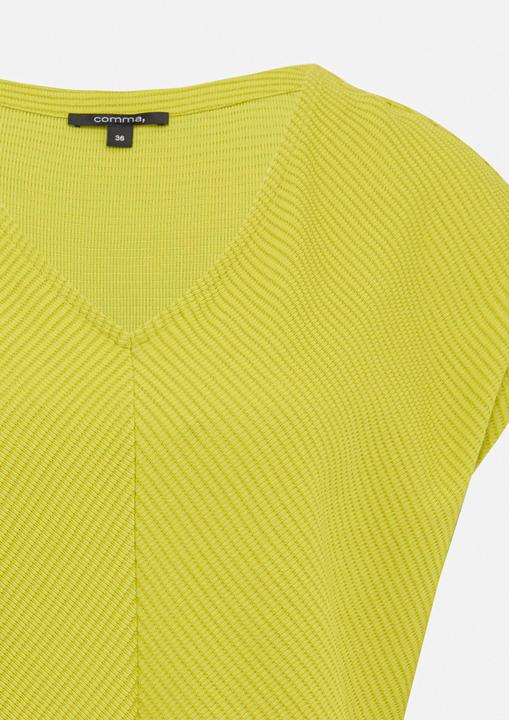 Actual product image Comma T-Shirt Relaxed-Fit-Shirt mit Struktur und V-Ausschnitt (32)