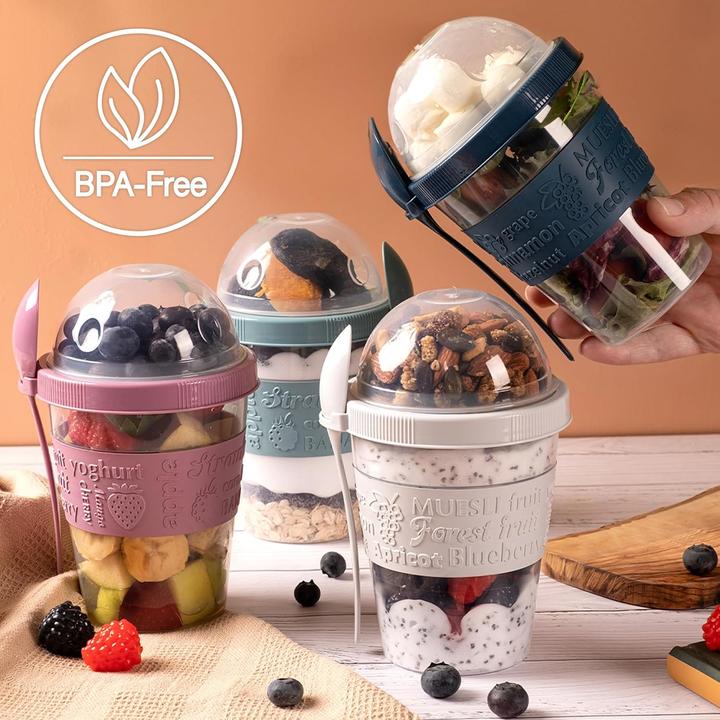 Produktbild Crystalia 4er-Set Joghurtbehälter mit Löffel