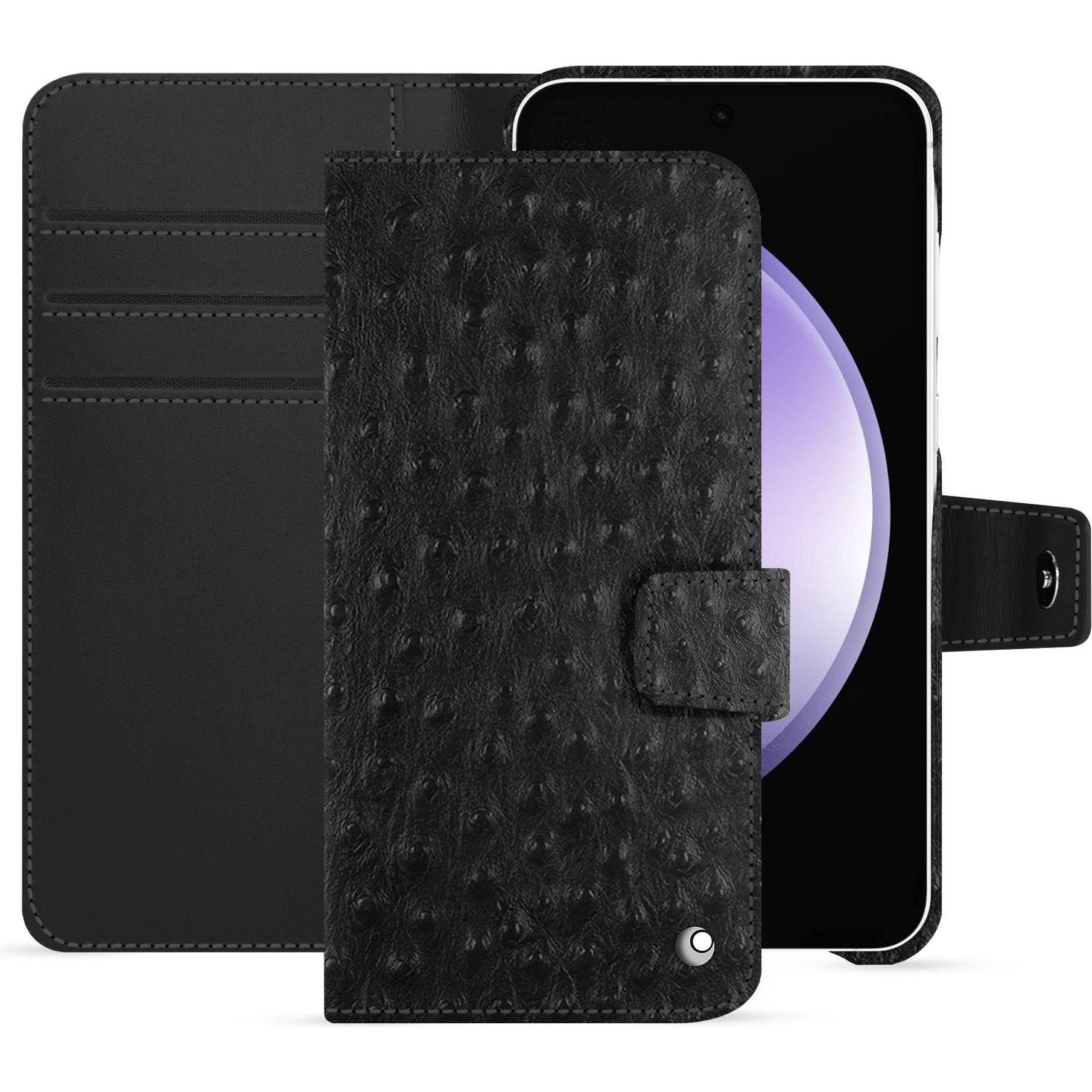 Noreve Lederschutzhülle Samsung Galaxy S23 FE (Samsung Galaxy S23 FE), Smartphone Hülle, Schwarz