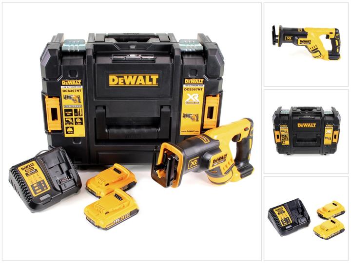Actual product image DeWalt DCS 367 D2 Battery Reciprocating Saw 18V Brushless + 2x Battery 2.0Ah + Charger + TSTAK
