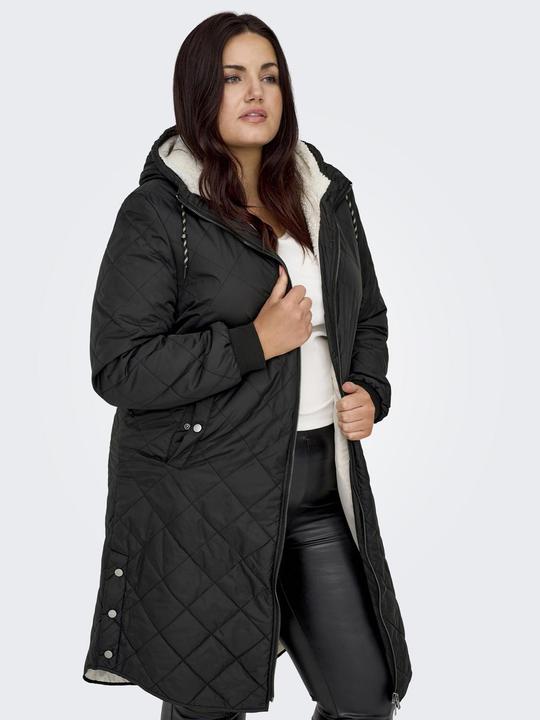 Produktbild Only Kapuze mit Kordelzug Curve Gerippte Ärmelbündchen Mantel Steppjacke (L)