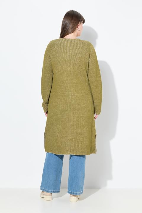 Produktbild Ulla Popken Lang-Strickjacke, Rippstrick, V-Ausschnitt (50, 52)