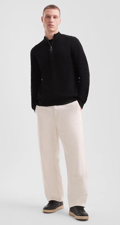 Produktbild s.Oliver Strickpullover Troyer mit feiner Rippstruktur aus Baumwollmix (M)