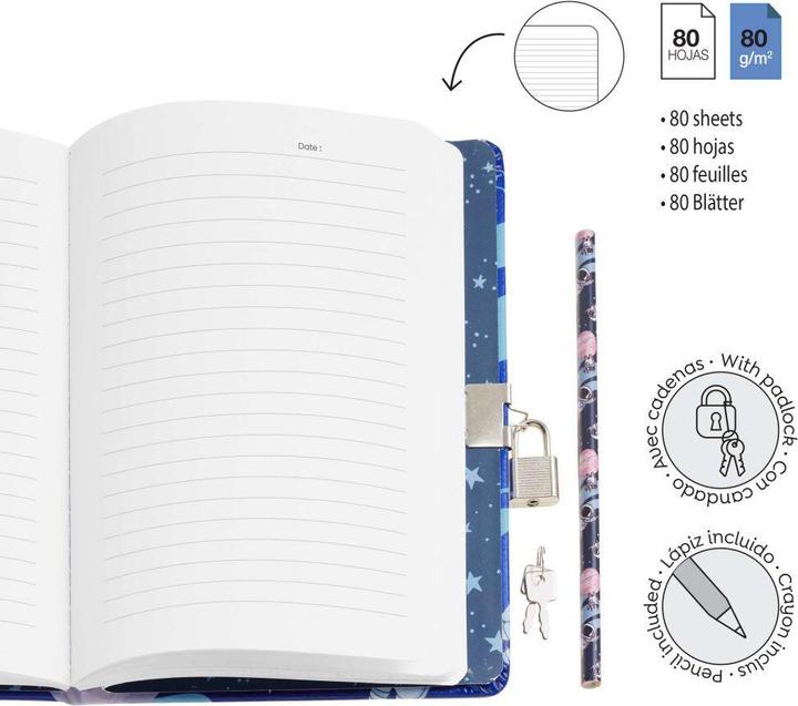 Image du produit Miquelrius Back 2 Fun Secret JOURNAL INTIME HOLOGRAPHIQUE LICORNE (Règle spéciale, Couverture rigide)