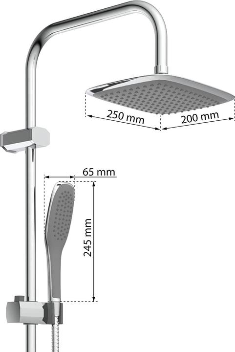 Produktbild Eisl Regendusche Bad EASY FRESH Überkopfbrause-Set Chrom Duschsystem Regenbrause DX12006