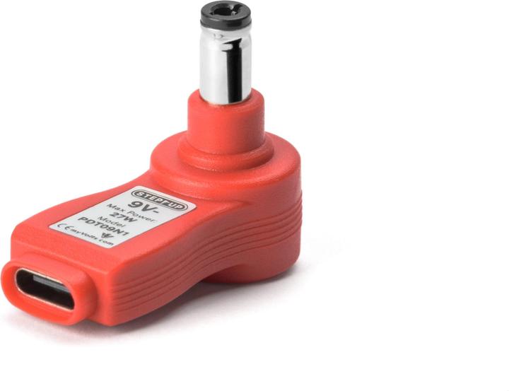 Actual product image MyVolts PDT09N1 - USB-C PD Step Up Tip, 9V c-ve 2.1mm/2.5mm
