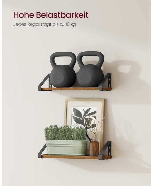 Immagine prodotto Vasagle Wandregal Industrial Schwarz (40 x 11.20 x 12.80 cm)