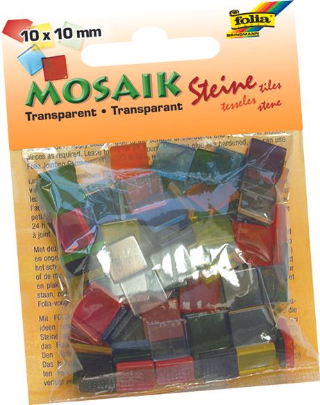 Actual product image Folia TRANSPARENT mosaic stones, 45g, 10x10mm