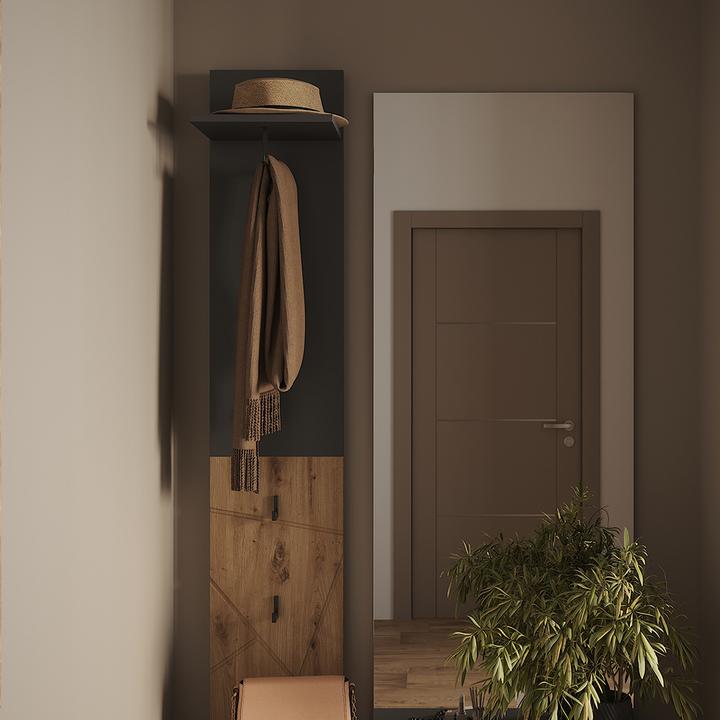 Actual product image Vicco Wandgarderobe Irma, Anthrazit/Artisan, 31 x 160 cm