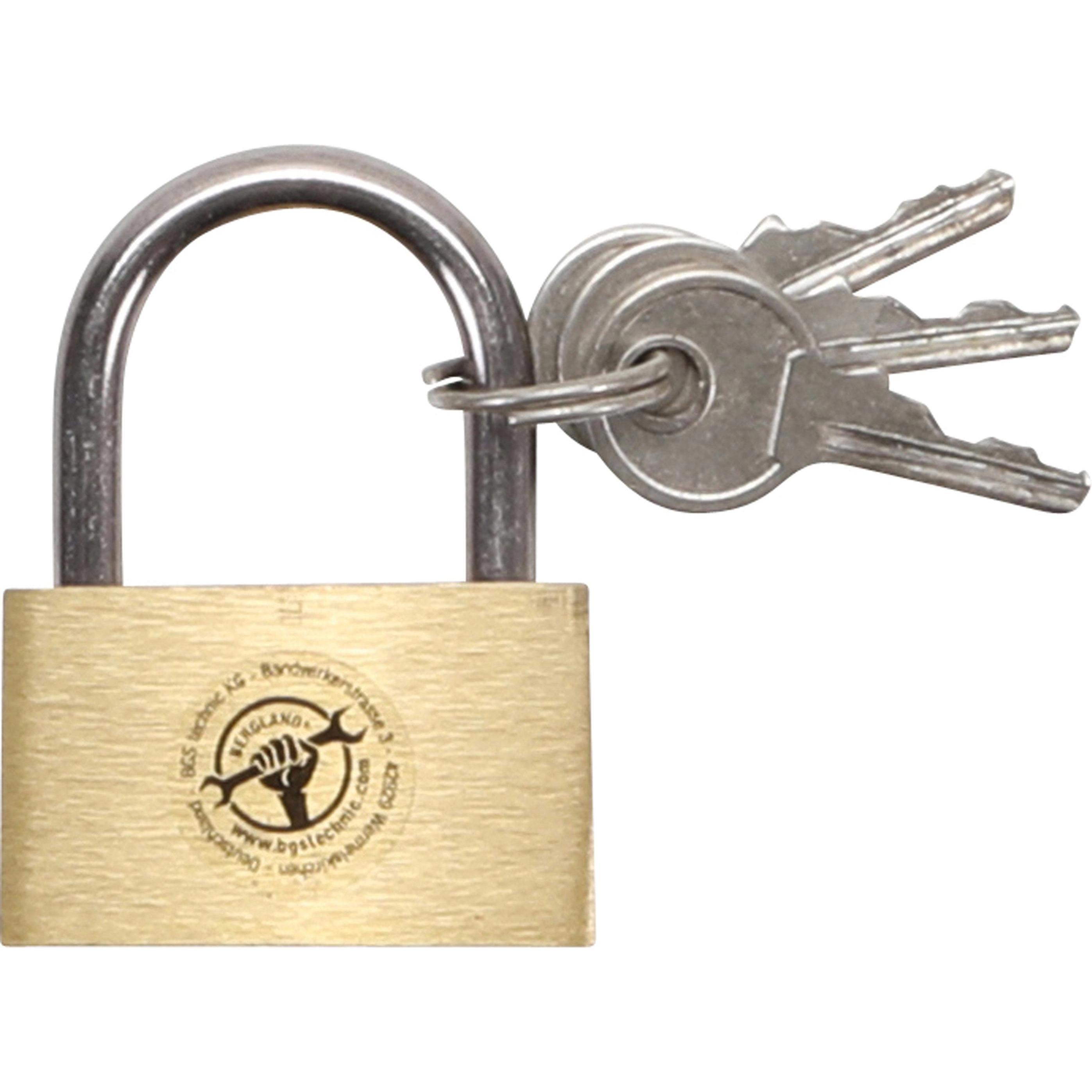 Thumbnail - BGS, Vorhängeschloss, Messing-Vorhängeschloss 30 mm