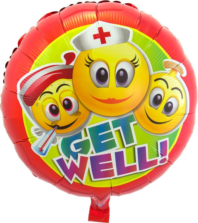 Actual product image Folat Get Well Soon Smiley Foil Balloon