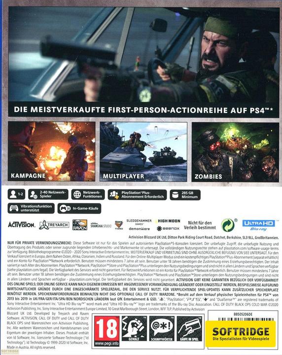 Image du produit Activision Call of Duty: Black Ops Cold War (PS5, DE)
