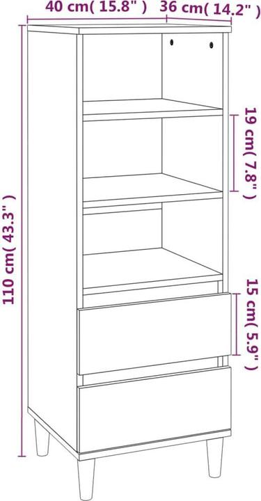 Image du produit vidaXL Sullivan (40 x 40 x 110 cm)