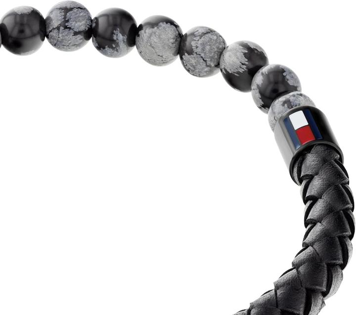 Image du produit Tommy Hilfiger OriginÃ¡lnÃ koÅ¾enÃ½ nÃ¡ramek s obsidiÃ¡nem 2790473 (Acier inoxydable, Cuir)