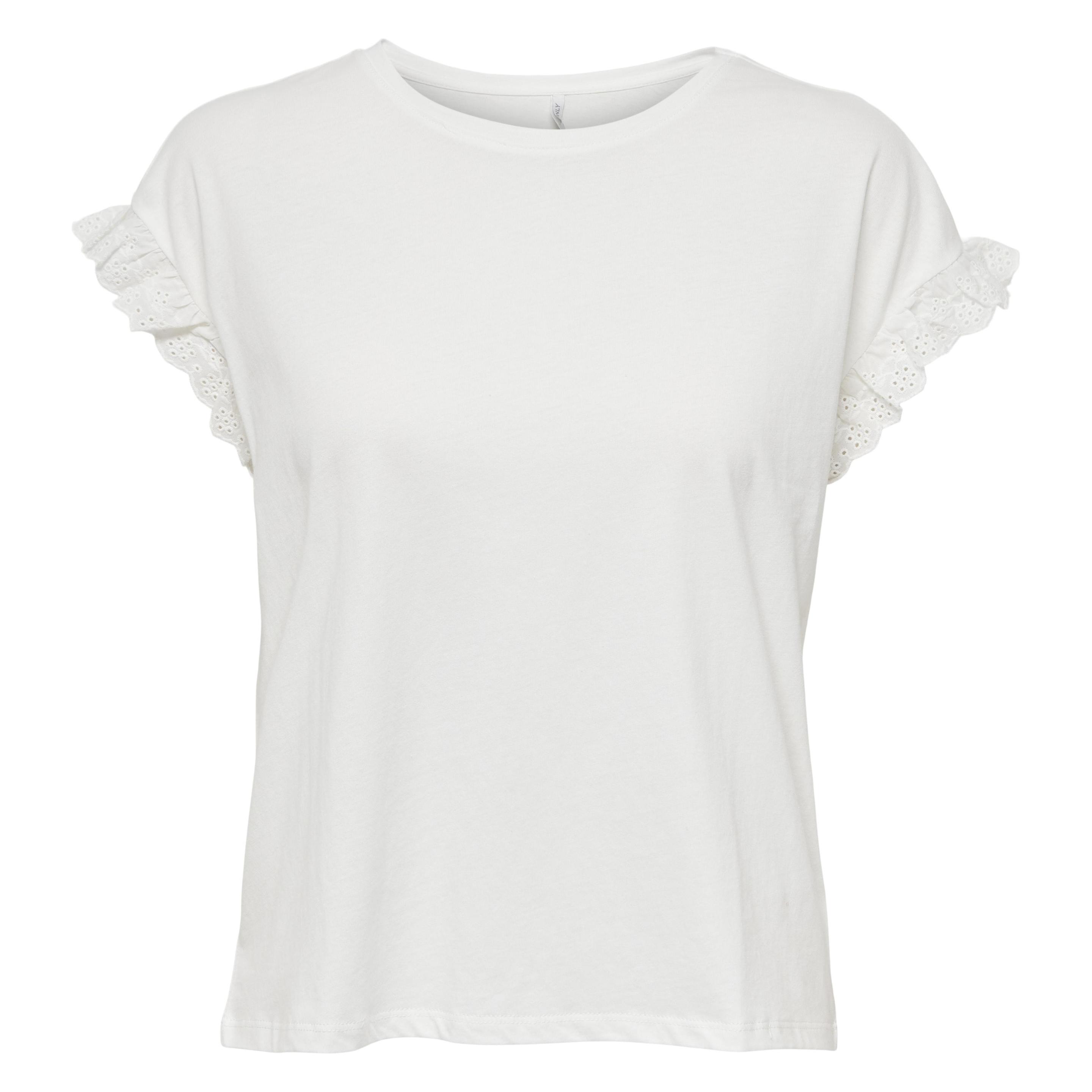 Only, Damen, Blusen, Gerüschtes Oberteil, Weiss, (Xs)