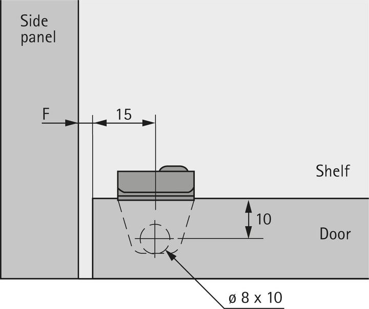 Actual product image Hettich Mortise hinge inset doors Door thickness 16