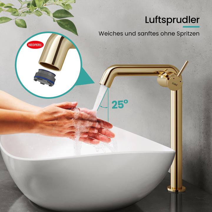 Produktbild Emke Wasserhahn Bad Messing Keramikkartusche Luftsprudler Waschtischarmatur Mischbatterie einfache Instal