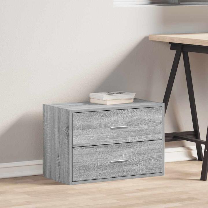 Produktbild VidaXL Schrank mit 2 Schubladen Grau Sonoma 60x31x40 cm Holzwerkstoff (60 x 31 x 40 cm)