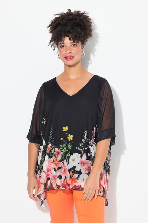 Produktbild Miamoda Bluse, oversized, Mesh, Bordürendruck (50, 52)