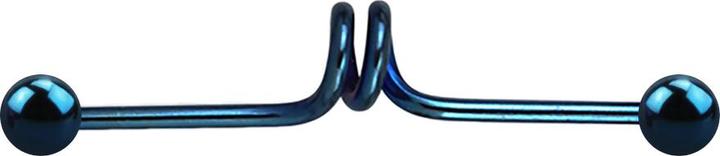 Image du produit Star Piercing Barbell bleu foncé twister avec deux boules (sans laiton, Acier chirurgical 316L)