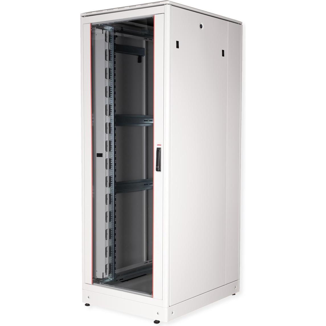 Roline 19-Zoll Netzwerkschrank Pro 42 HE (42 HE, 19 Zoll Rack), Serverschrank, Grau