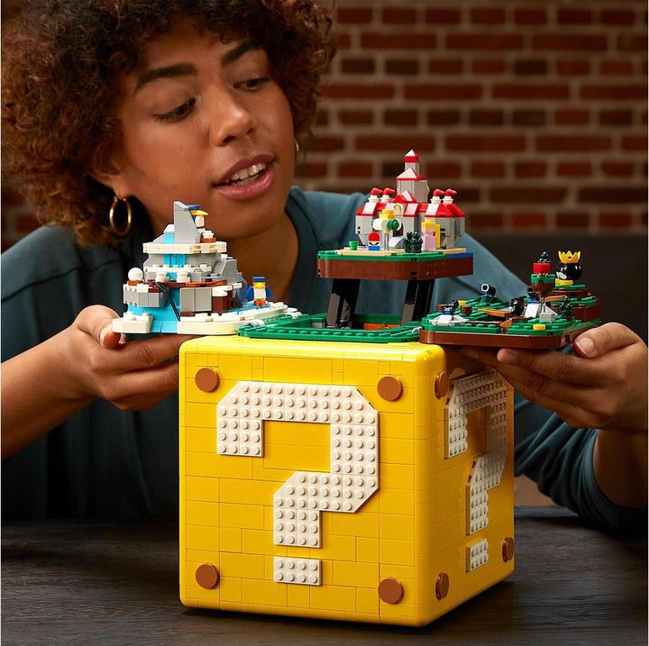 Actual product image LEGO Question Mark Block from Super Mario 64 (71395, LEGO Rare Sets, LEGO Super Mario)