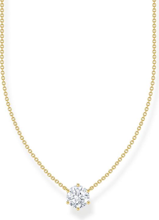 Immagine prodotto Thomas Sabo Catena placcata oro con ciondolo in zirconi bianchi (Doratura in oro giallo 750, Argento 925, 40 cm)