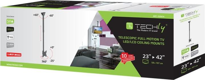 Image du produit Techly Telescopic Ceiling Support (Plafond, 50 kg, 23" - 42")