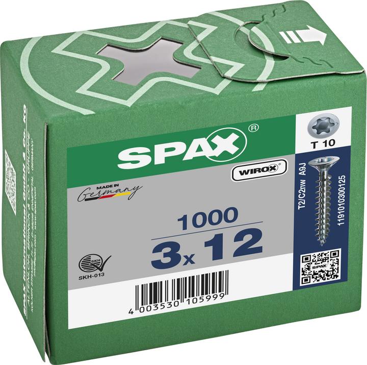 Produktbild Spax Senkkopf Bremsrippen T-Star Plus T10 Vollgewinde Wirox (1000 Schrauben pro Stück)