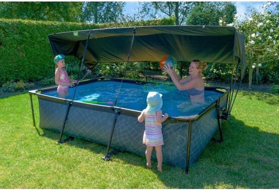 Actual product image Exit Rectangular frame pool 300x200x65 cm with sunshade and filter pump (300 x 230 x 65 cm)
