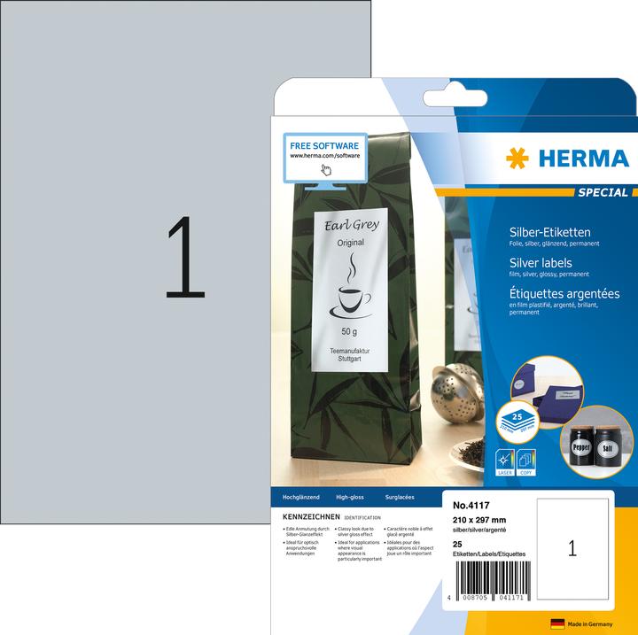 Produktbild HERMA Wetterfeste farbige Etiketten A4