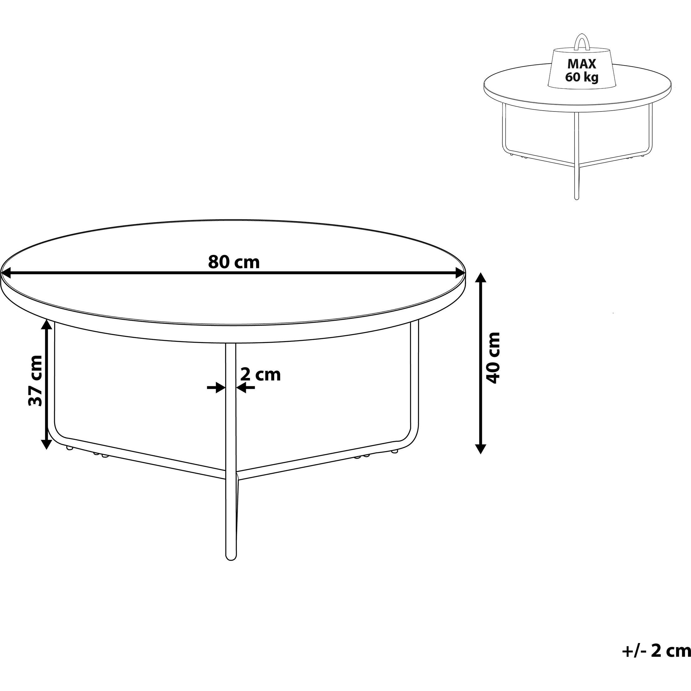 Thumbnail - Beliani, Couchtisch + Beistelltisch, Melody (80 x 40 x 40 cm)