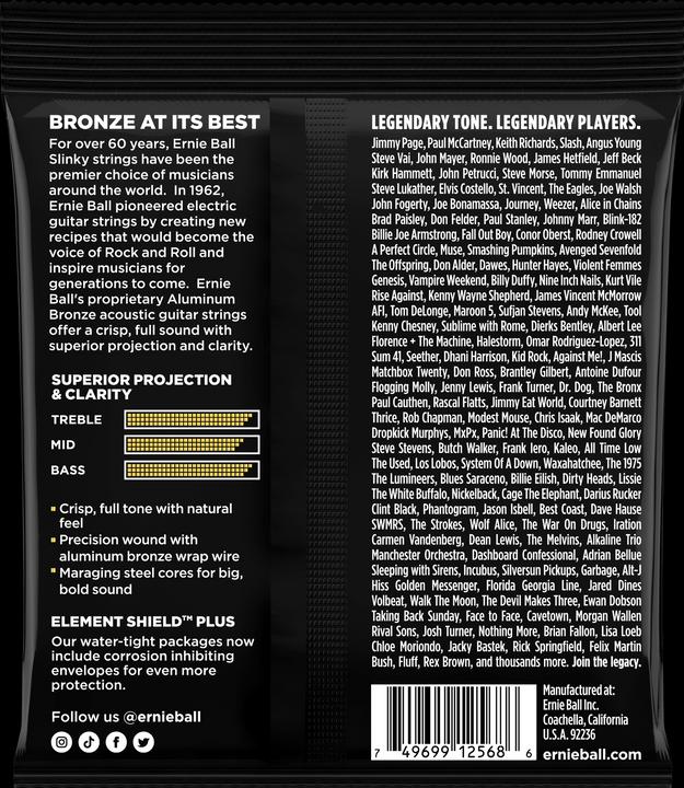 Nutritional values and ingredients Ernie Ball Acoustics Light (6 x, Guitar, 0.05")