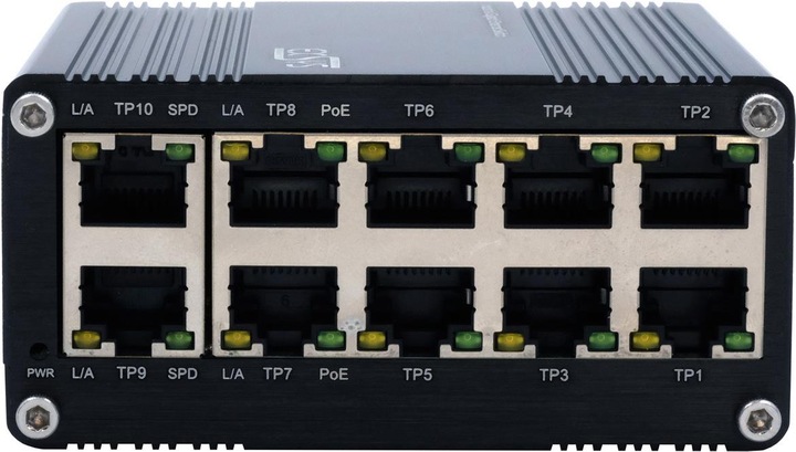 Actual product image Exsys Industr. Mini PoE-Switch 10x 1 Gbps (10 Ports)