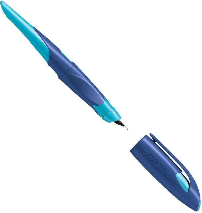 Produktbild STABILO EASYbirdy ergonomischer Schulfüller für Linkshänder Anfänger-Feder (Azur, Blau, Hellblau, Mitternachtsblau)