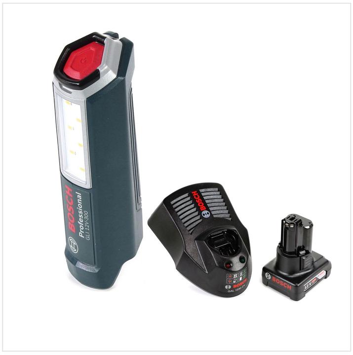 Actual product image Bosch Professional GLI 12V-300 Battery Lamp + 1x GBA 12V 4.0 Ah Battery + GAL 1230 Charger (300 lm)