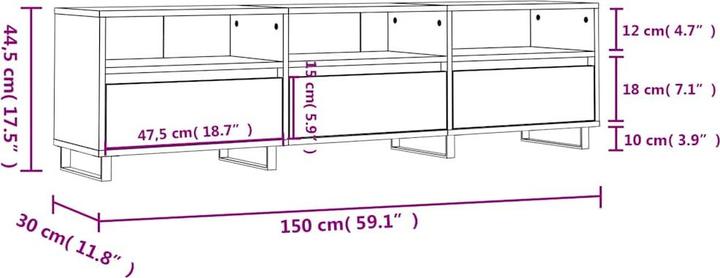 Produktbild vidaXL TV-Schrank (30 x 30 x 44.50 cm)