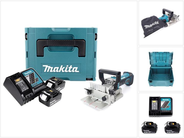 Actual product image Makita BPJ 180 RFJ Battery Grooving Machine 18V + 2x Battery 3,0Ah + Quick Charger + Makpac