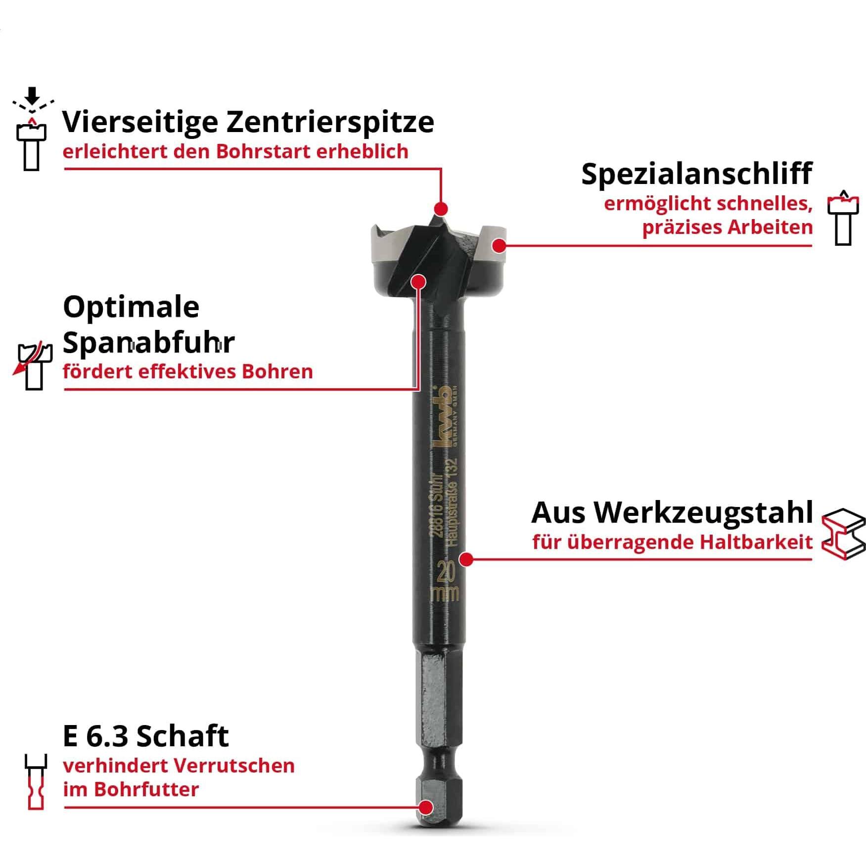 Thumbnail - kwb, Gewindeschneider + Gewindebohrer, Forstnerbohrer, 706420, 20 mm