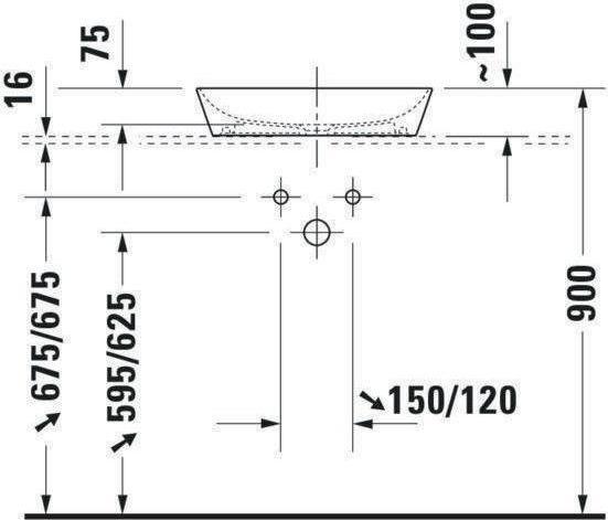 Actual product image Duravit Countertop basin Cape Cod 50 cm white 2339500000 (405 mm, 500 mm)