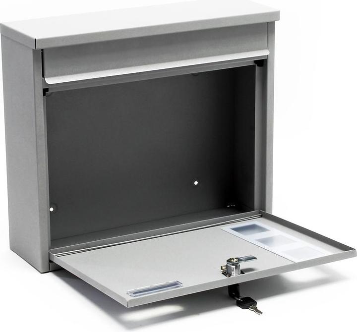 Produktbild Wiltec Briefkasten V12 Stahl 360x105x315mm Schloss Namensschild Postkasten