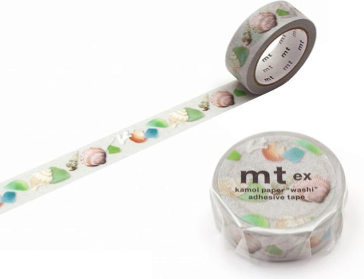 MT Ruban adhésif Washi Tape Verre de mer et coquillages imprimés