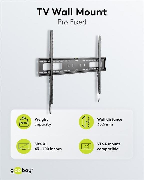 Image du produit Goobay Pro Fixed (Mur, 75 kg, 43" - 100")