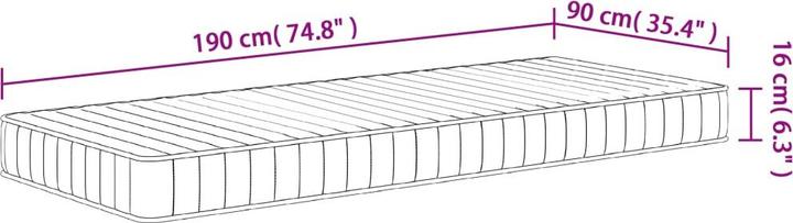 Actual product image vidaXL Schaumstoffmatratze (Foam core, 90 x 190 cm)