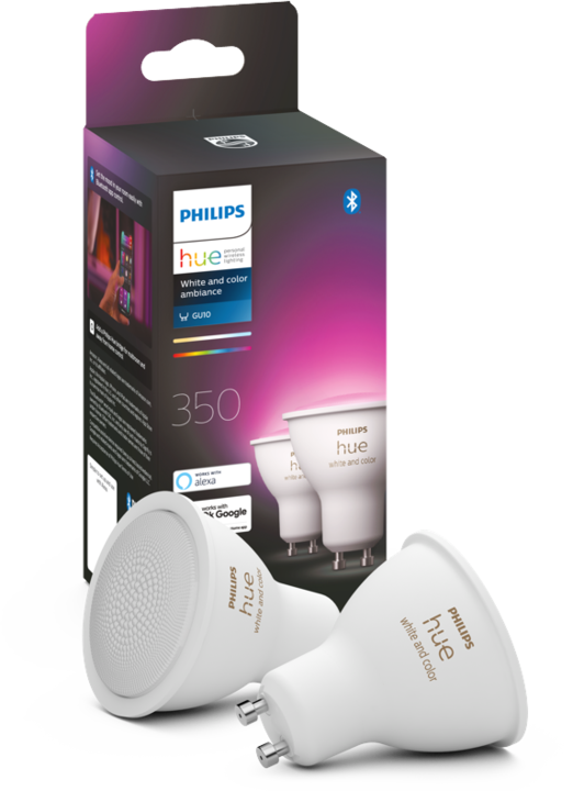 Actual product image Philips Hue 4.2W GU10 2P (GU10, 4.20 W, 400 lm, 2 x, E)