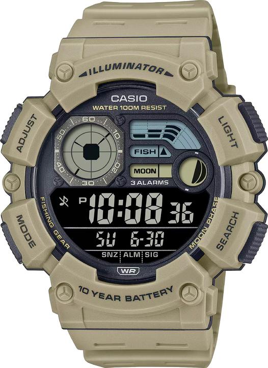 Produktbild Casio WS-1500H-5BVEF (Digitaluhr, Analoguhr, Lünette drehbar links, Chronograph, Schrittzähler, Gangreserveanzeige, Taucheruhr, 50 mm)